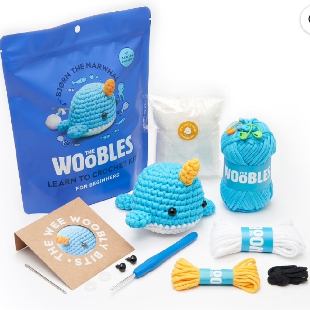The Woobles Bjorn The Narwhal Crochet Kit For Beginners